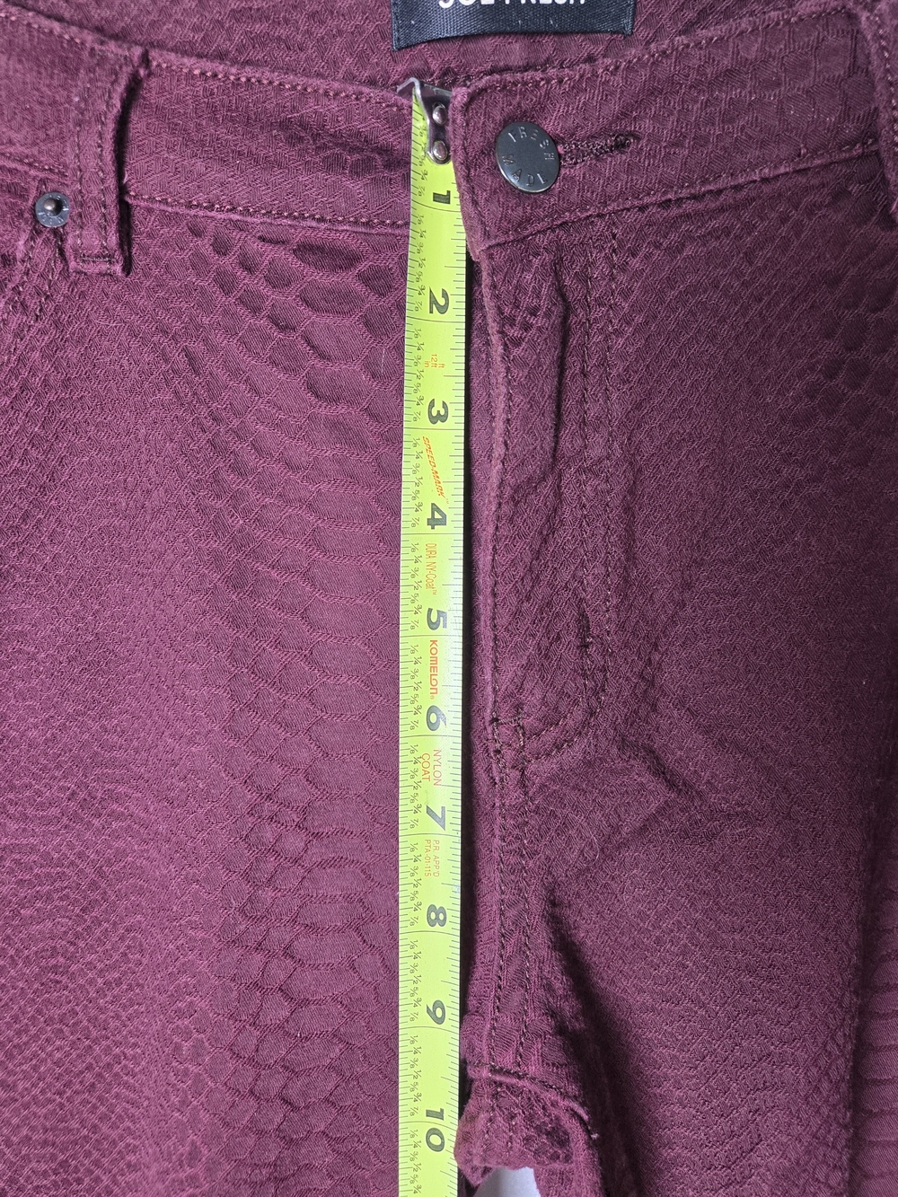 Joe Fresh Burgundy Snakeskin Embossed Ultra Slim Skinny Jeans - Picture 5 of 8